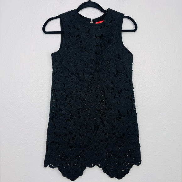 Manoush Black Roses Lace Pearl Mini Dress - Picture 2 of 9